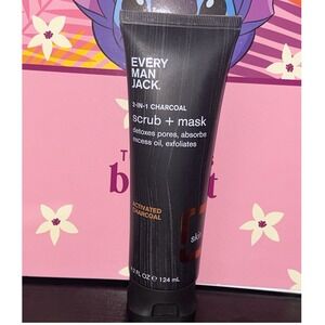 Every Man Jack 2-in-1 Charcoal Scrub Plus Mask‎ Detoxes Pores 4.2 fl oz